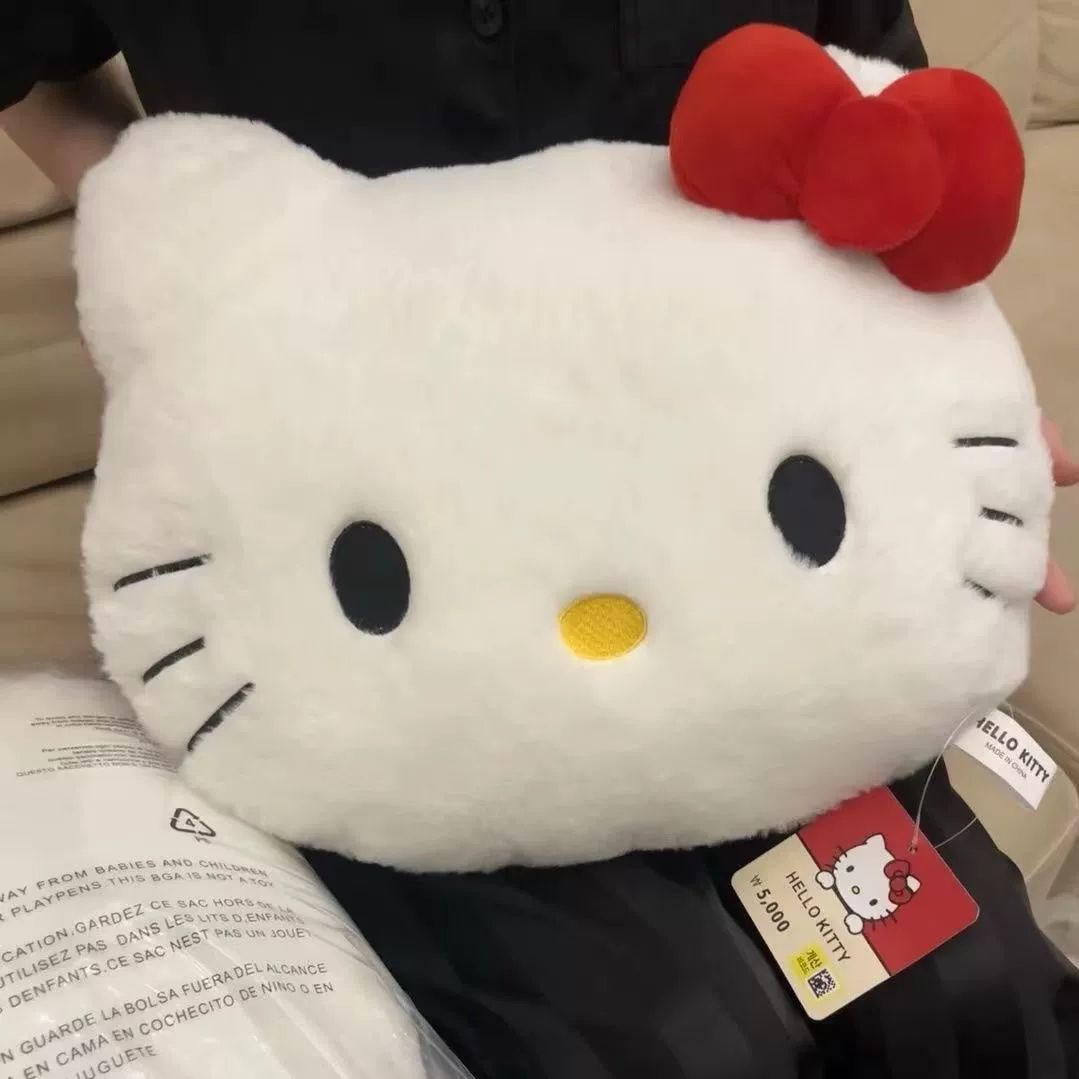 헬로키티 쿠션 베개 방석 대형 소파 침대 대형 선물 키 36x27cm 키티 캣 빅 헤드 베개 36x27cm - 상품 이미지