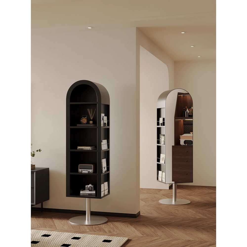 거실 피팅 회전 거울 장식장 책장 수납 캐비닛
