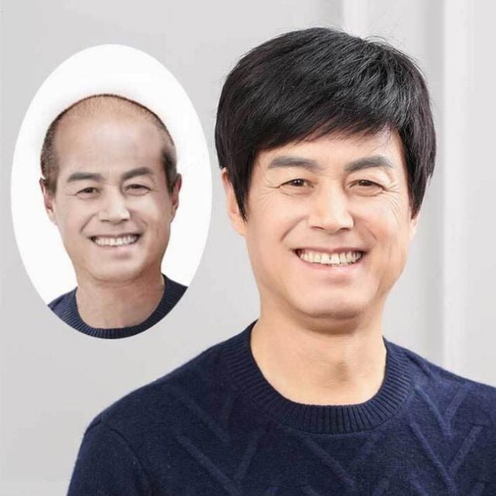 인모 중년 남자가발 통가발 전체가발 자연스러운 - 메인 이미지