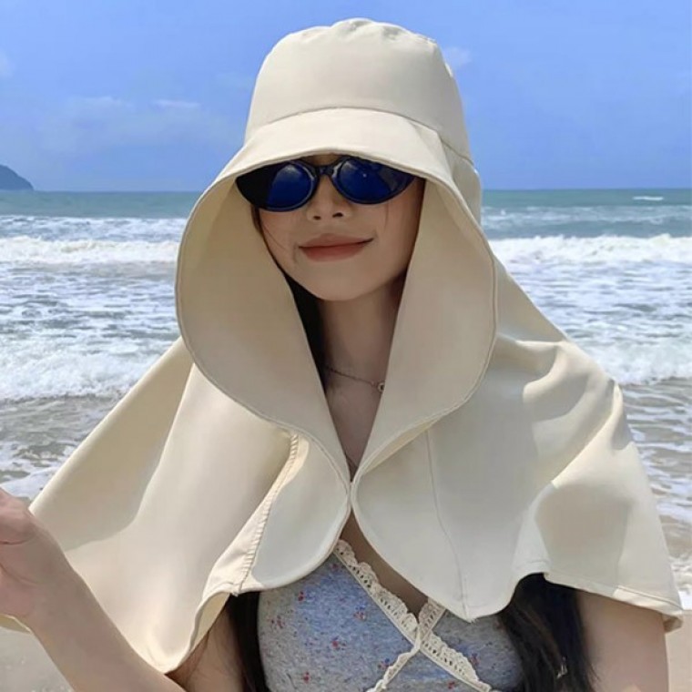 햇빛가리개모자 넓은 와이드챙 비치웨어 모자 바캉스모자 여성모자 - 상품 이미지