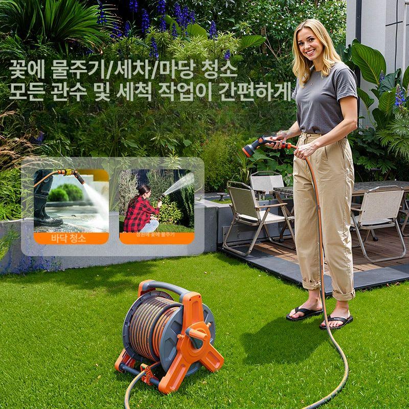 야외 세차릴 정원 워터건 농업용 노즐 물호스릴 이동 - 상세 이미지 5