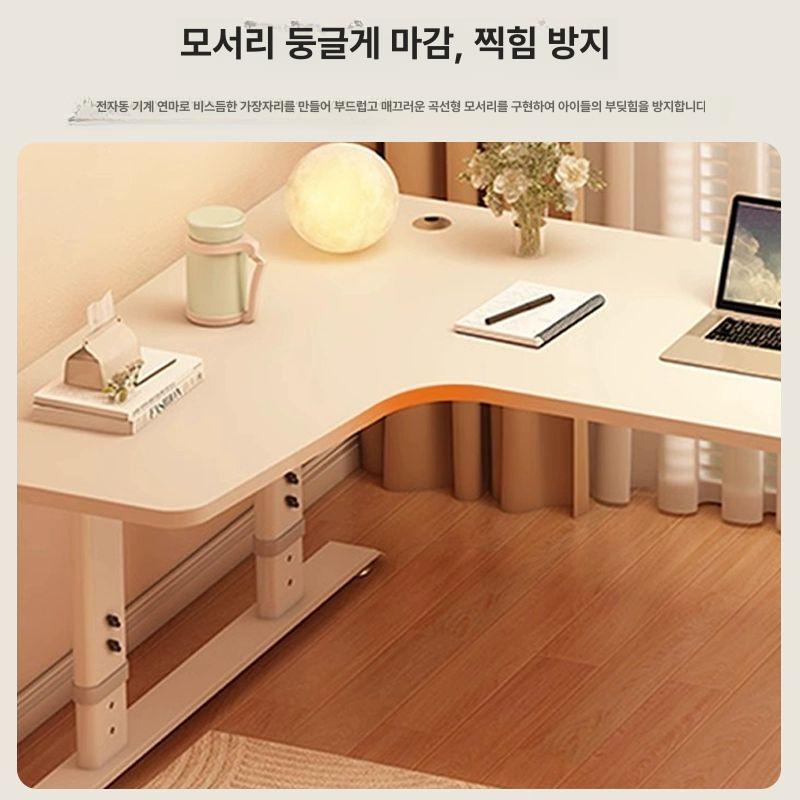 ㄱ자 책상 높이조절 L형 코너 1인용 스탠딩 기역자 책상 - 상세 이미지 5