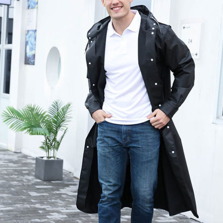 오너클랜 비오는날 남자 레인코트 우비 롱코트 방수 판초우의 비닐 가운 우의 일회용 남성 레인 외출복 방호복