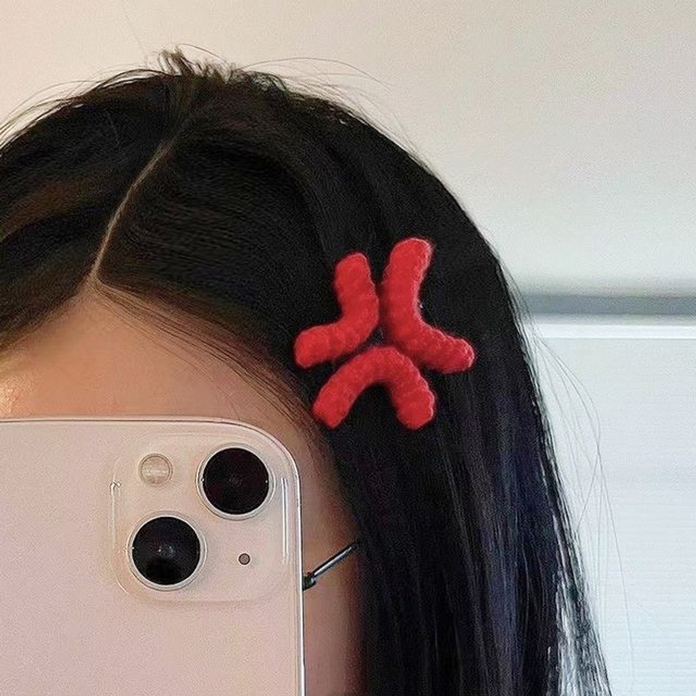 빠직 빡침 머리핀 예쁜 헤어핀 땀방울 삐질 집게핀 머리핀 헤어 액세서리 미니 머리 집게삔 - 상세 이미지 2