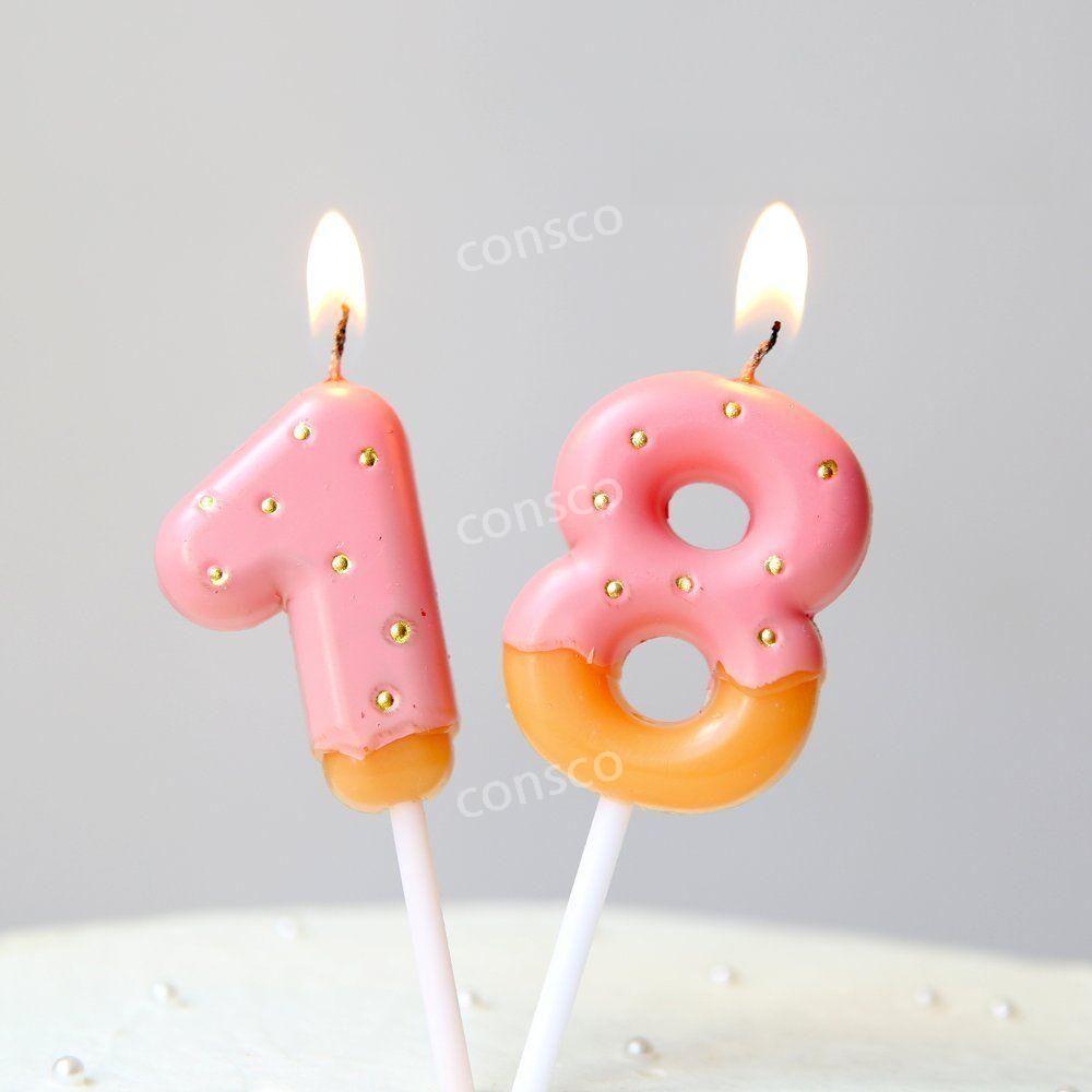 핑크 초콜렛 숫자초 생일케이크 파티 촛불 캔들 - 상세 이미지 2