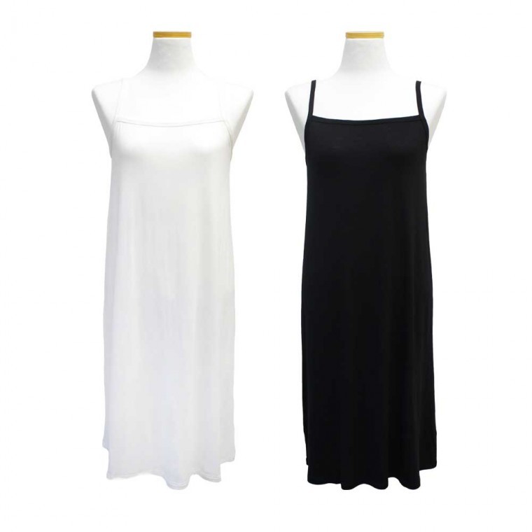 모달 이너원피스 나시 끈 원피스 슬립 레이어드 - 상품 이미지