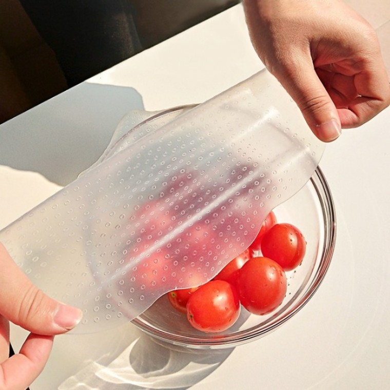 만능 실리콘 덮개 요술 뚜껑 밀봉 랩 20X20cm - 메인 이미지