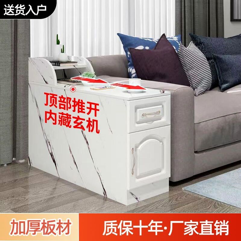 침대 선반 캐비닛 서랍 수납장 좁은 침실 틈새수납장 웜 화이트 더블 60x25x60 - 상세 이미지 4