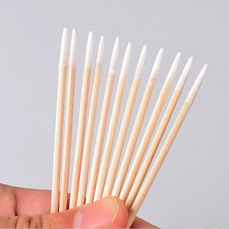 네일면봉 100개입 네일 정밀면봉 큐티클케어 반영구화장 뽀족 면병 속눈썹 - 메인 이미지