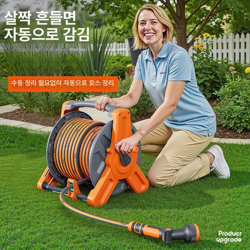 야외 세차릴 정원 워터건 농업용 노즐 물호스릴 이동 - 상세 이미지 2