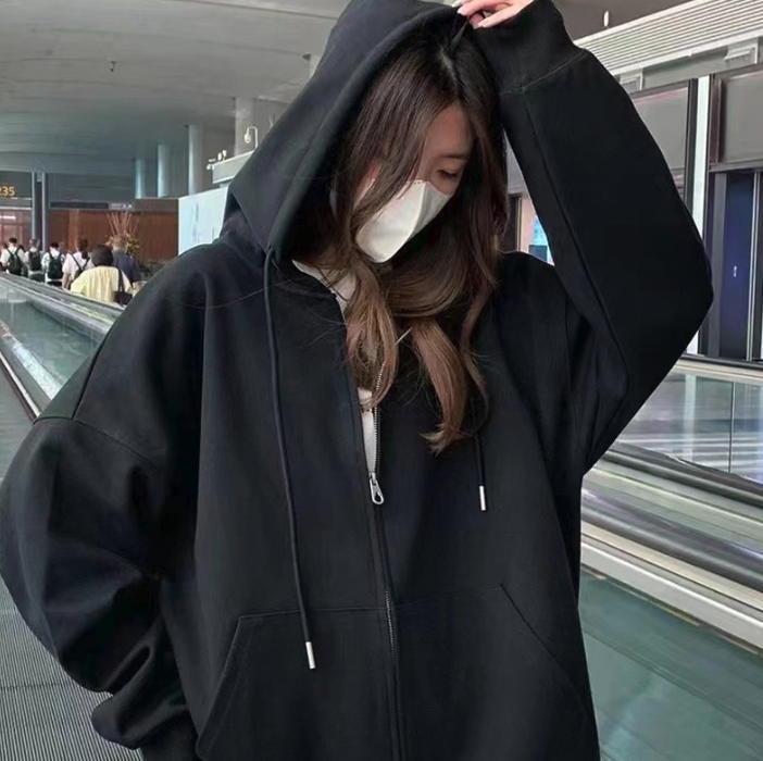 여성 오버핏후드집업 루즈핏 후드자켓 캐주얼후드티 - 상품 이미지