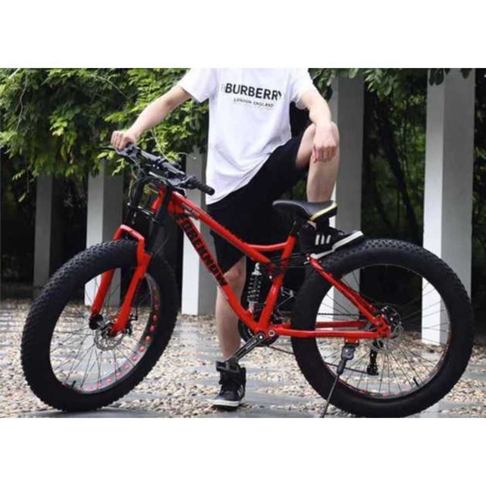 팻바이크 오프로드 두꺼운 타이어 MTB 산악용 자전거 26x17 주황색(스포크휠)24인치 - 상품 이미지