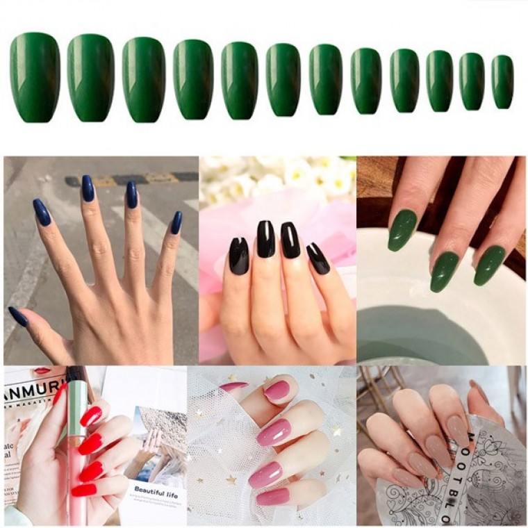 컬러네일팁 코핀팁 24pcs 네일연장팁 발레팁 - 상품 이미지