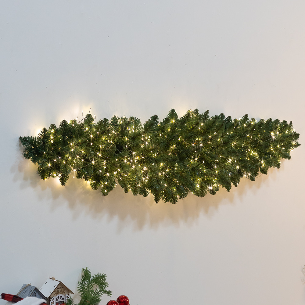 (N배송) 크리스마스 가랜드 무장식 벽장식 고급 짙푸른 60cm PVC 테이블 벽걸이 매장 현관 꾸미기 만들기 - 상세 이미지 3