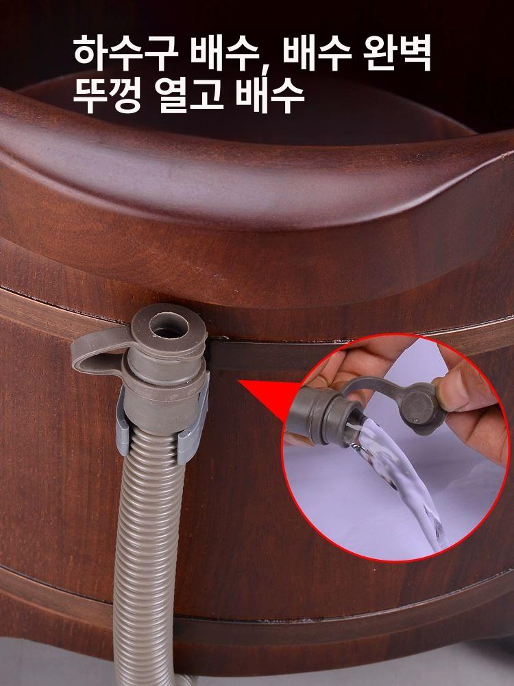 이동식 원목 족욕기 편백 습식 마사지 나무 가정용 지압 - 상세 이미지 4