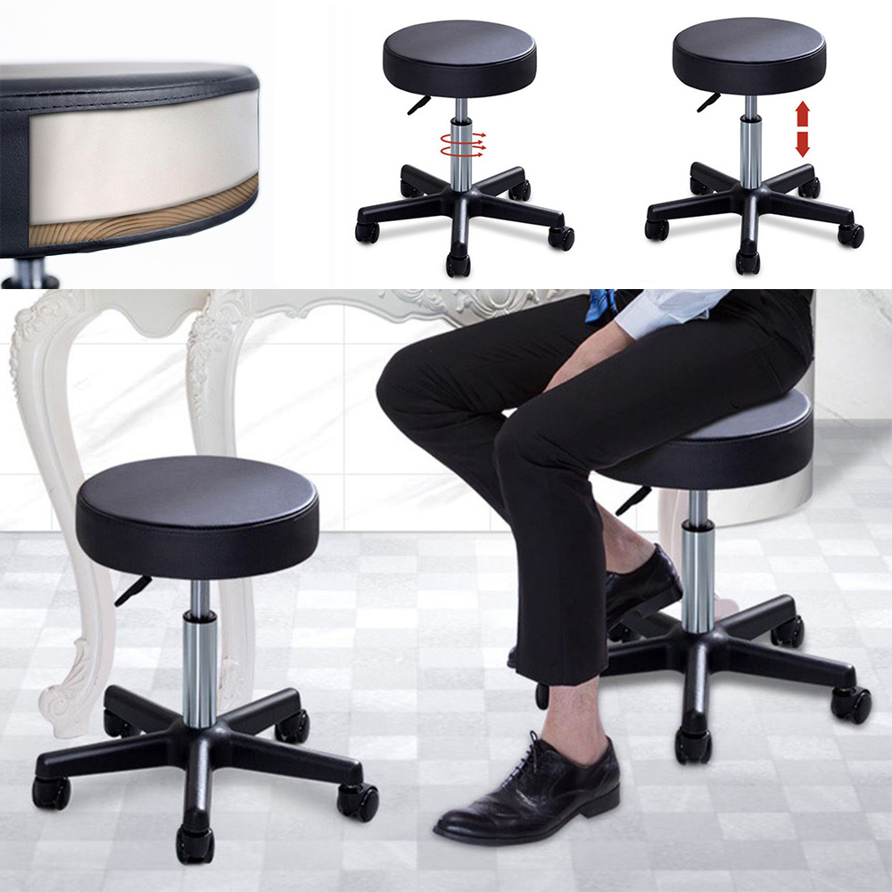 원형 보조 의자 둥근 스툴 간이 바퀴 회전 체어