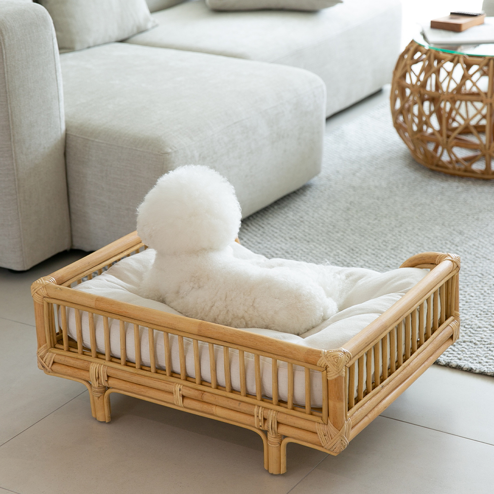 라탄 강아지침대 쇼파 고양이해먹 애견 펫베드 원목침대 반려견