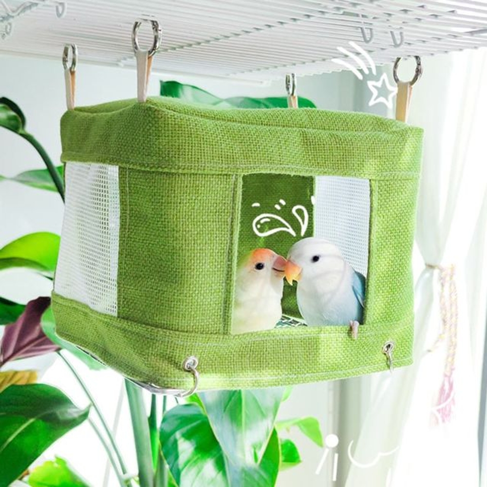 앵무새 해먹 쉼터 새집 동지형 하우스 벽걸이형 패브릭 둥지 새장용 조류용품