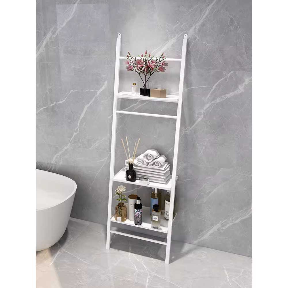사다리 모양 수건걸이 랙 모던한 욕실 타월 행거 블랙 40cm - 상세 이미지 2