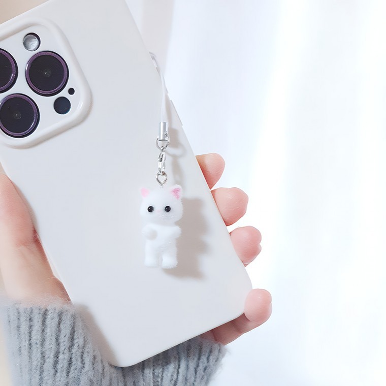 후로킹 고양이 키링 핸드폰 스트랩 만들기 고리 냥이 키티 미니 캣 - 메인 이미지