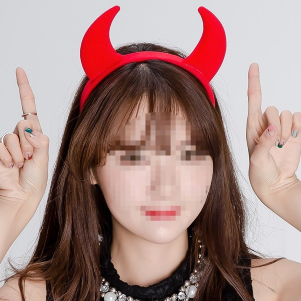 악마뿔 머리띠 할로윈 코스튬 코스프레 이벤트 인생네컷 생일 파티 소품 용품 붉은 헤어밴드 - 상세 이미지 2