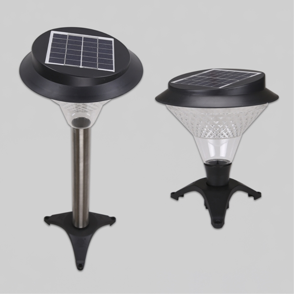 LED 태양광 벽등 정원등 60LED 30W 블랙 주광색 계단 테라스 팩형 잔디등 겸용 - 상세 이미지 2