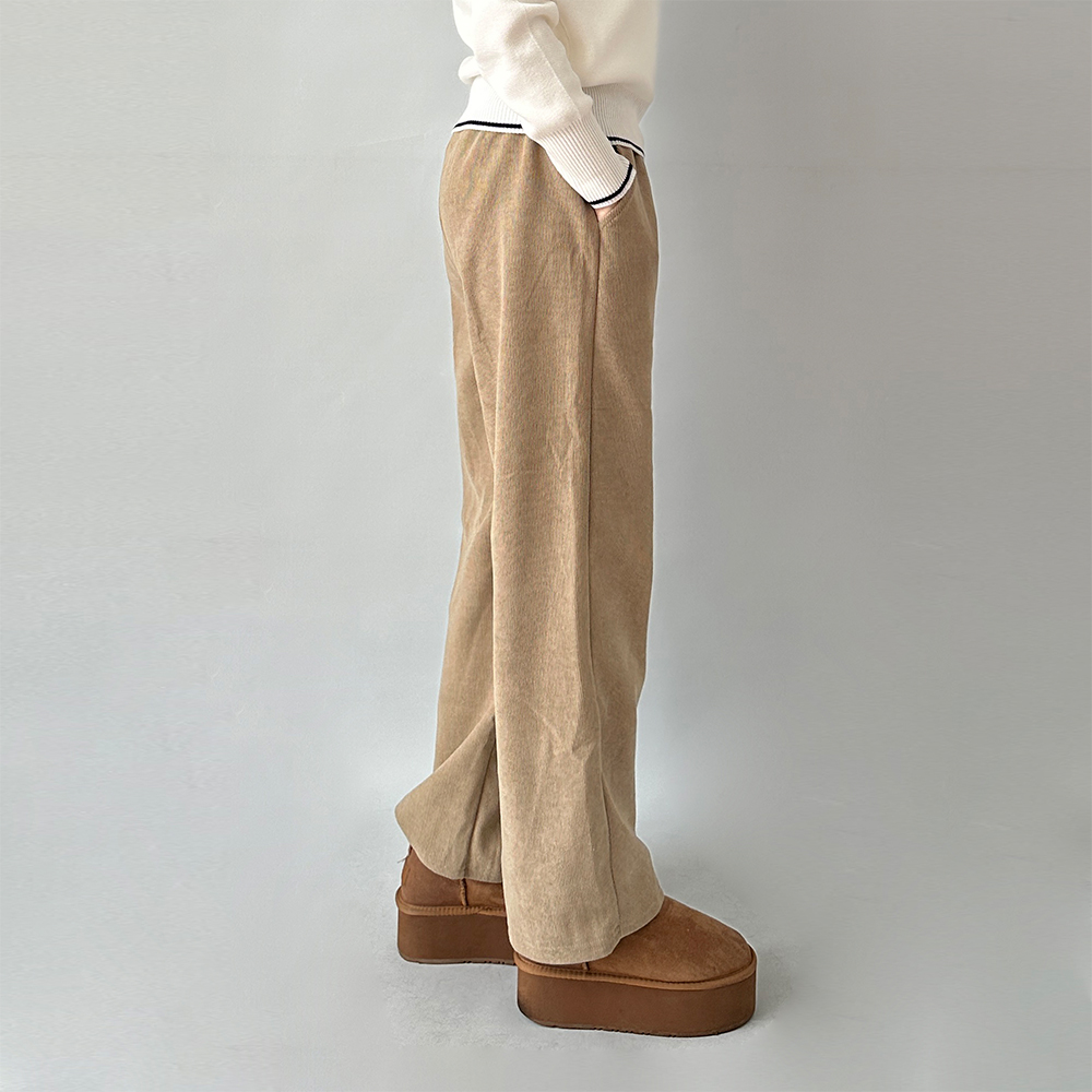 코듀로이팬츠 여성골덴바지 코듀로이와이드팬츠 벨벳 - 상세 이미지 4