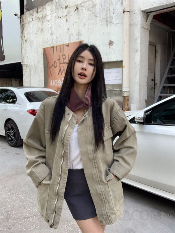 여성 데님 청자켓 봄 가을 캐주얼 스타일 슬림핏 라펠 디자인 데일리 외출용 느슨한 착용감 편안한 기질 재킷 - 상세 이미지 3