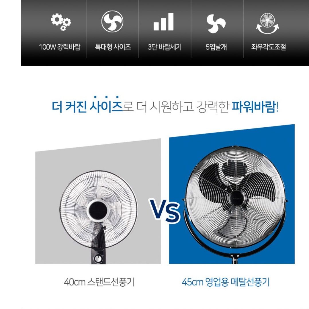 45cm 메탈 선풍기 엔틱 선풍기 야외 레트로 사무용 빈티지 선풍기 - 상세 이미지 3