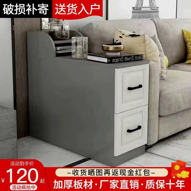 침대 선반 캐비닛 서랍 수납장 좁은 침실 틈새수납장 웜 화이트 더블 60x25x60 - 상세 이미지 2