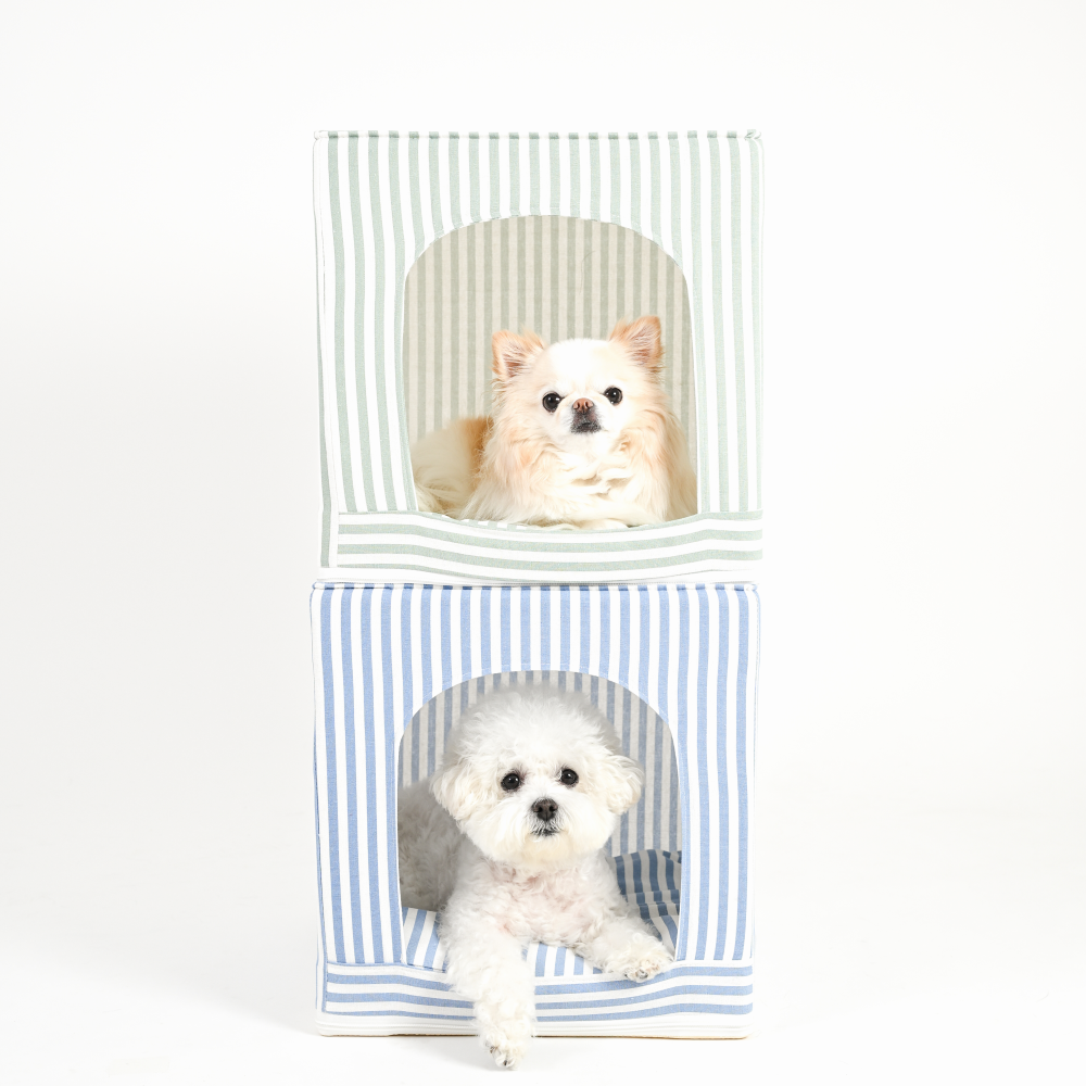캣튜디오 고양이 숨숨집 강아지 집 하우스형 사계절 스트라이프 방석세트 이미지 6