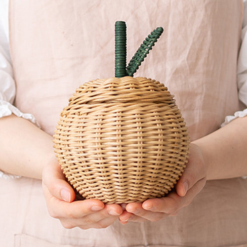라탄 장난감바구니 수납 바스켓 정리 과일모양 원형 옷 야채 소품 머쉬룸