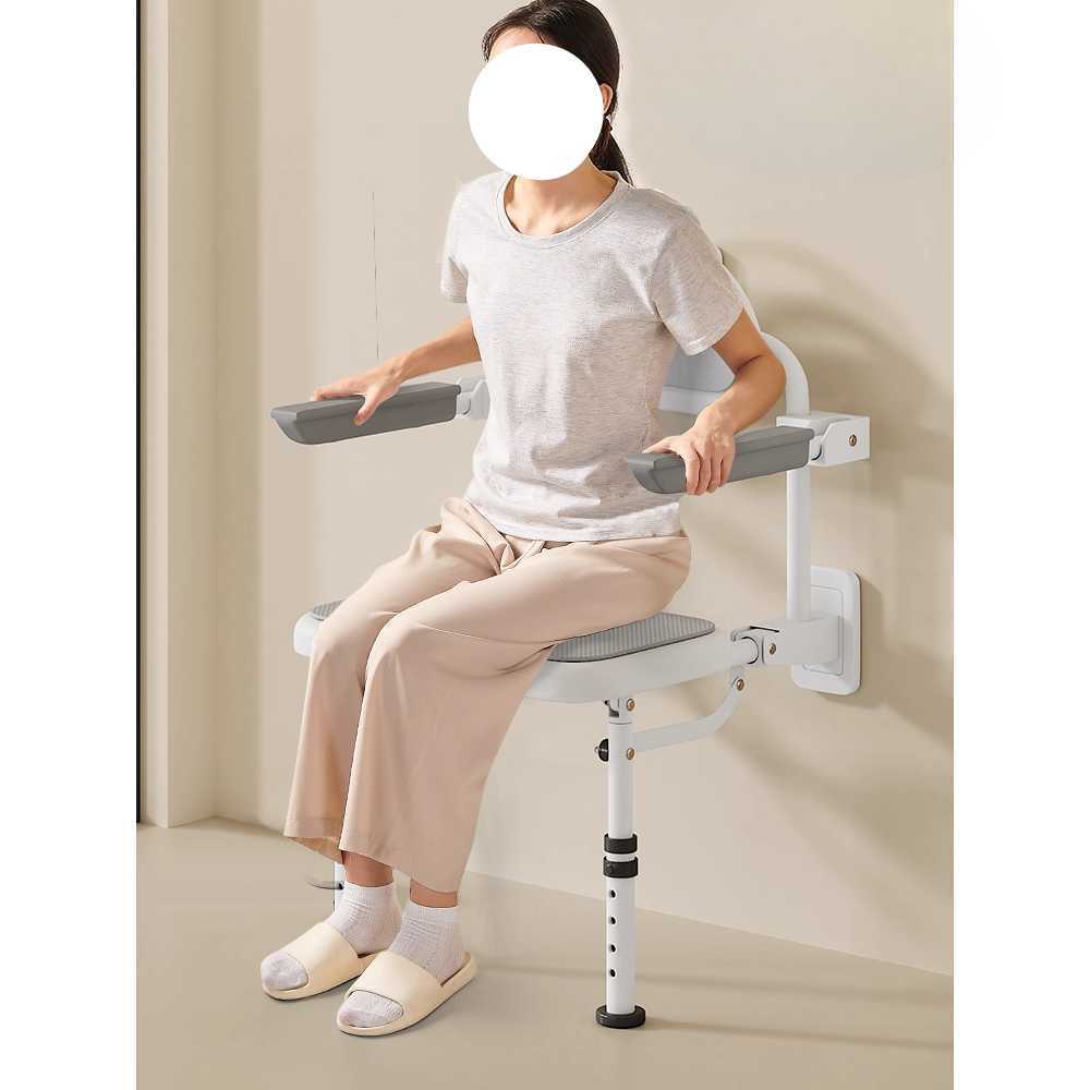 욕실 접이식 안전 스툴 미끄럼 방지 실내 다용도 의자 분리형-크림 - 상세 이미지 4