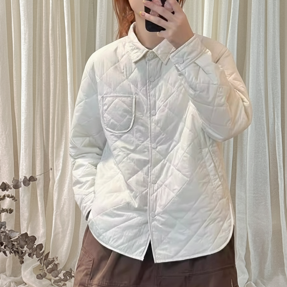 여성경량패딩 칼라넥 누빔 가벼운 겨울 퀼팅점퍼 미시옷 9306 - 상세 이미지 2