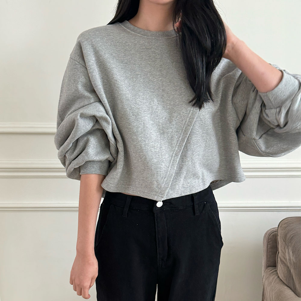 크롭맨투맨 여자 긴팔 맨투맨 - 상품 이미지