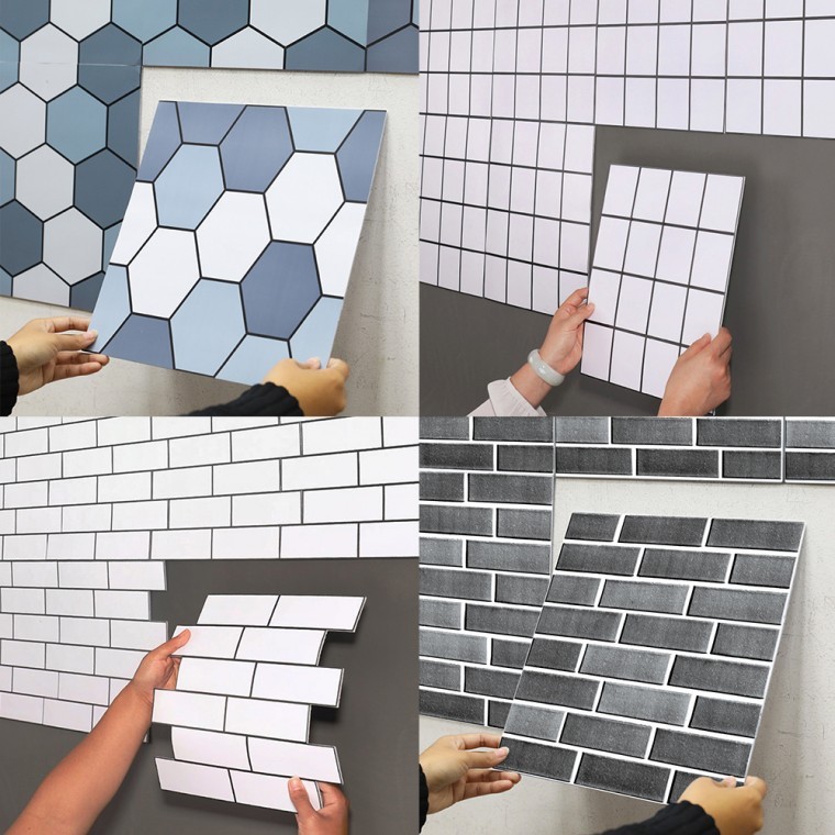 싹뜯고 붙이는데 5초 DIY 타일 3D 입체 벽 스티커 주방벽 오염방지타일 - 상품 이미지