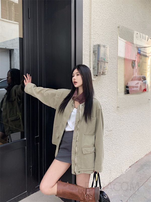 여성 데님 청자켓 봄 가을 캐주얼 스타일 슬림핏 라펠 디자인 데일리 외출용 느슨한 착용감 편안한 기질 재킷 - 상세 이미지 5