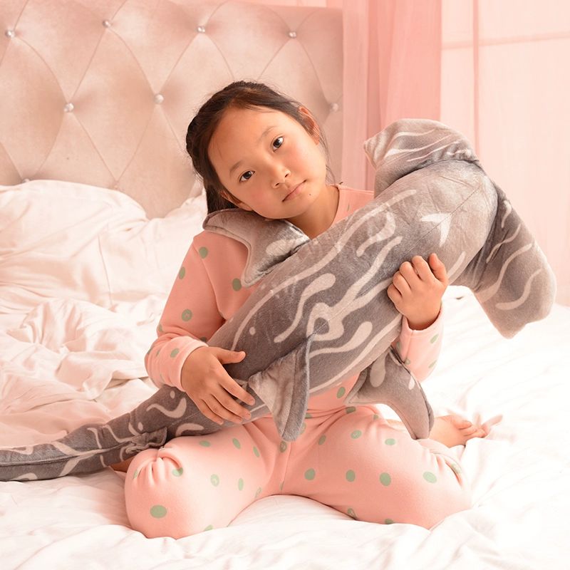 귀상어 인형 동물 인테리어 장식 고래 쿠션 아쿠아리움 라이트그레이 레오파드 샤크 70cm-79cm - 상세 이미지 3