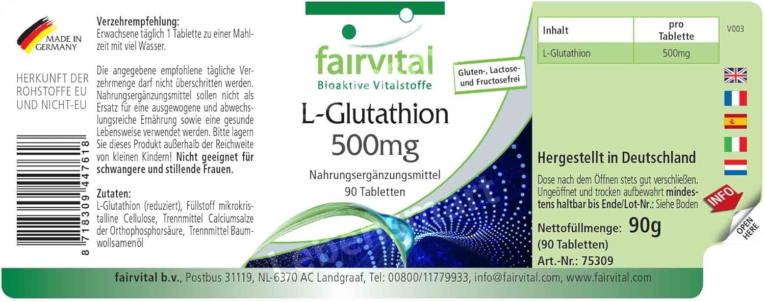 페어바이탈 L-글루타치온 500mg 비건 고용량 90정 이미지 6