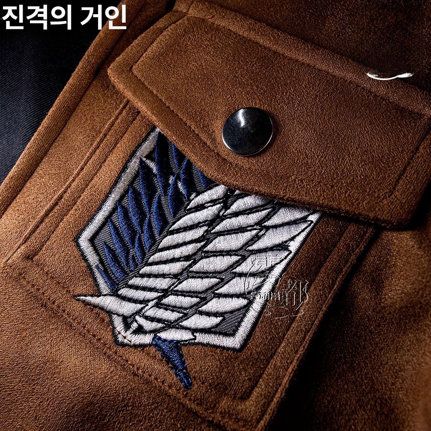 진격의거인 조사병단 코스프레 풀세트 에렌 미카사 리바이 코스튬 유니폼 망토 포함 애니 의상 세트 할로윈 이벤트 - 상세 이미지 4