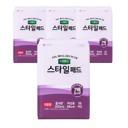 디펜드 스타일 패드 대용량 18매x4팩