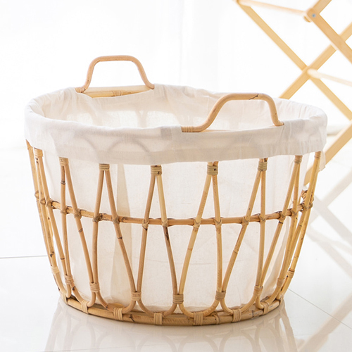 라탄빨래바구니 세탁용 수납 바스켓 대형 빨래통 원형