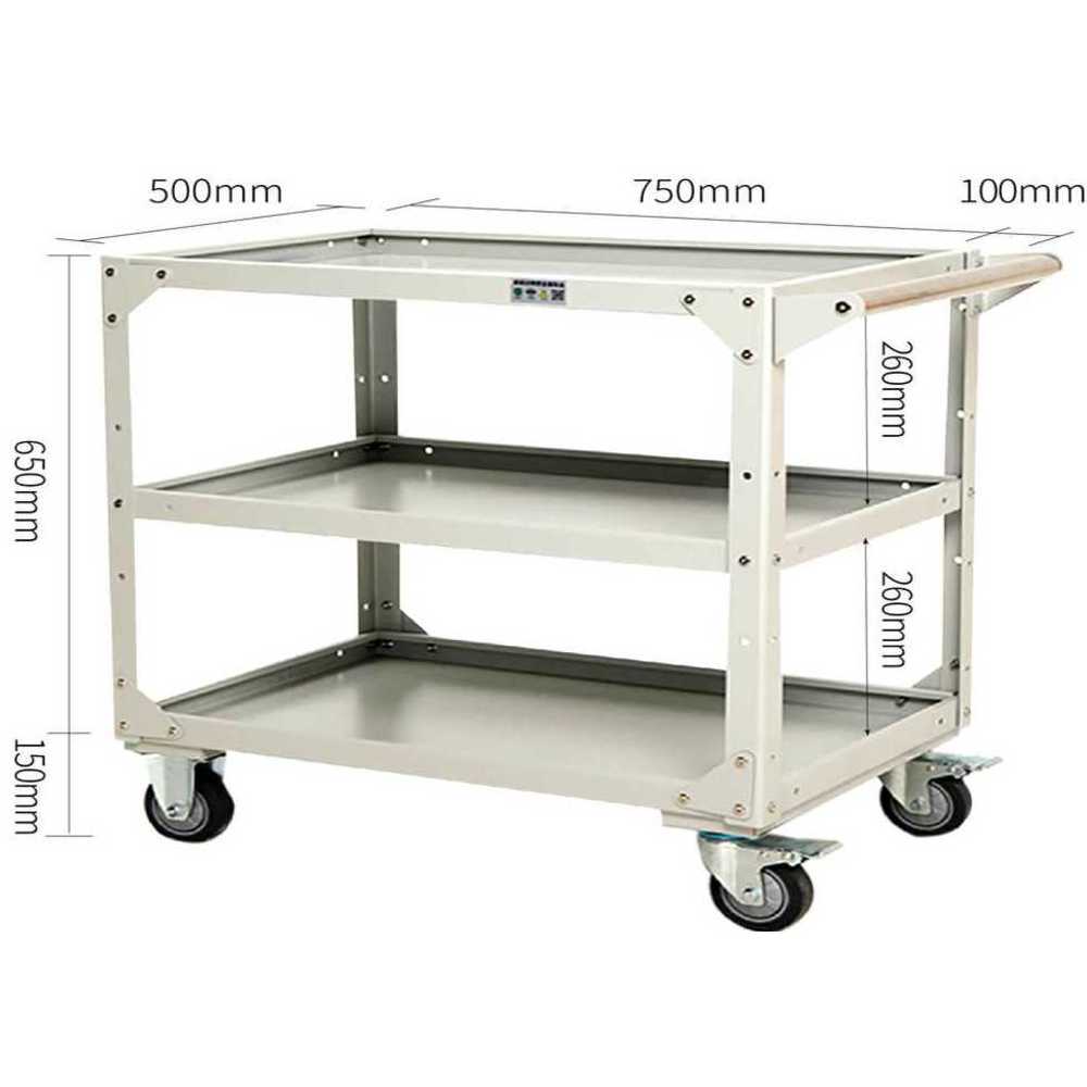 공구카트 3단 구조 튼튼한 철제 이동식 작업용 대차 700x420x800mm (블루) 이미지 6