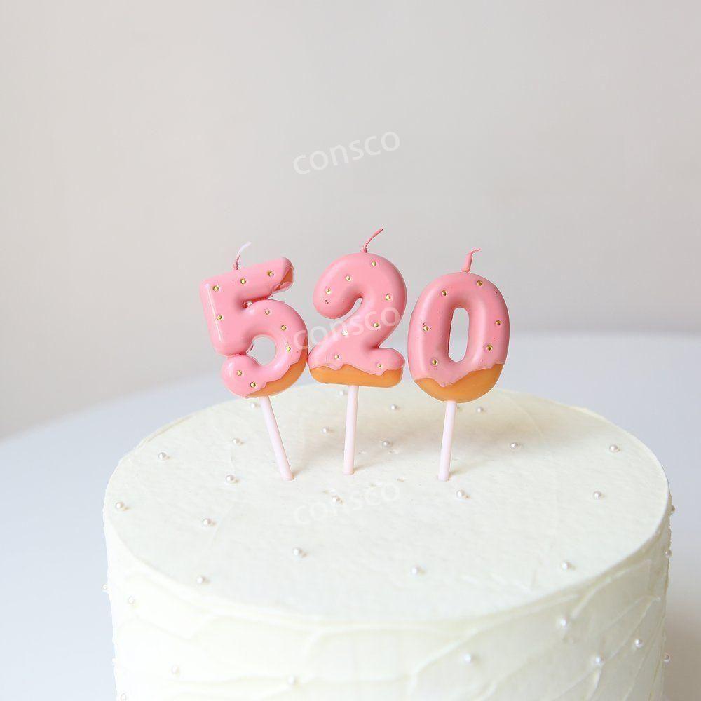 핑크 초콜렛 숫자초 생일케이크 파티 촛불 캔들 - 상세 이미지 3