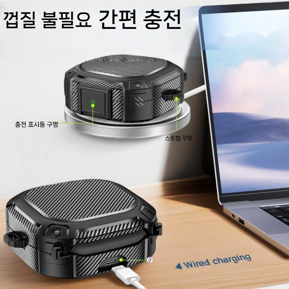 샥즈 오픈핏2 보호 케이스 분실 방지 잠금 버클 하드 범퍼 후크 고리 - 상세 이미지 2