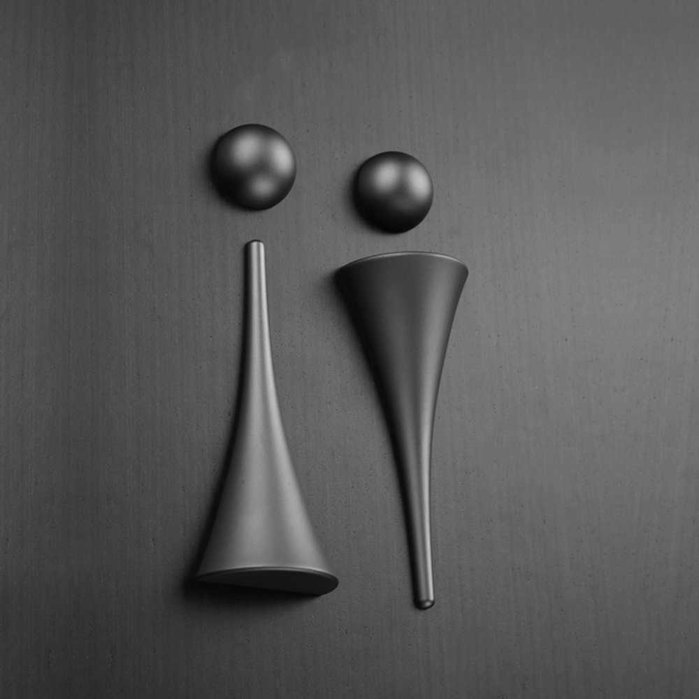 화장실 표시 문패 로즈골드 표지판 인테리어 부착형 골드 18x5.7cm - 상세 이미지 4