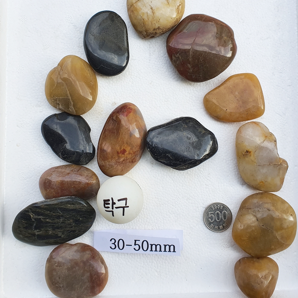 우화석자갈 고광택(3kg 1봉) 3가지사이즈 조경정원 해미석landscape pebble 이미지 6