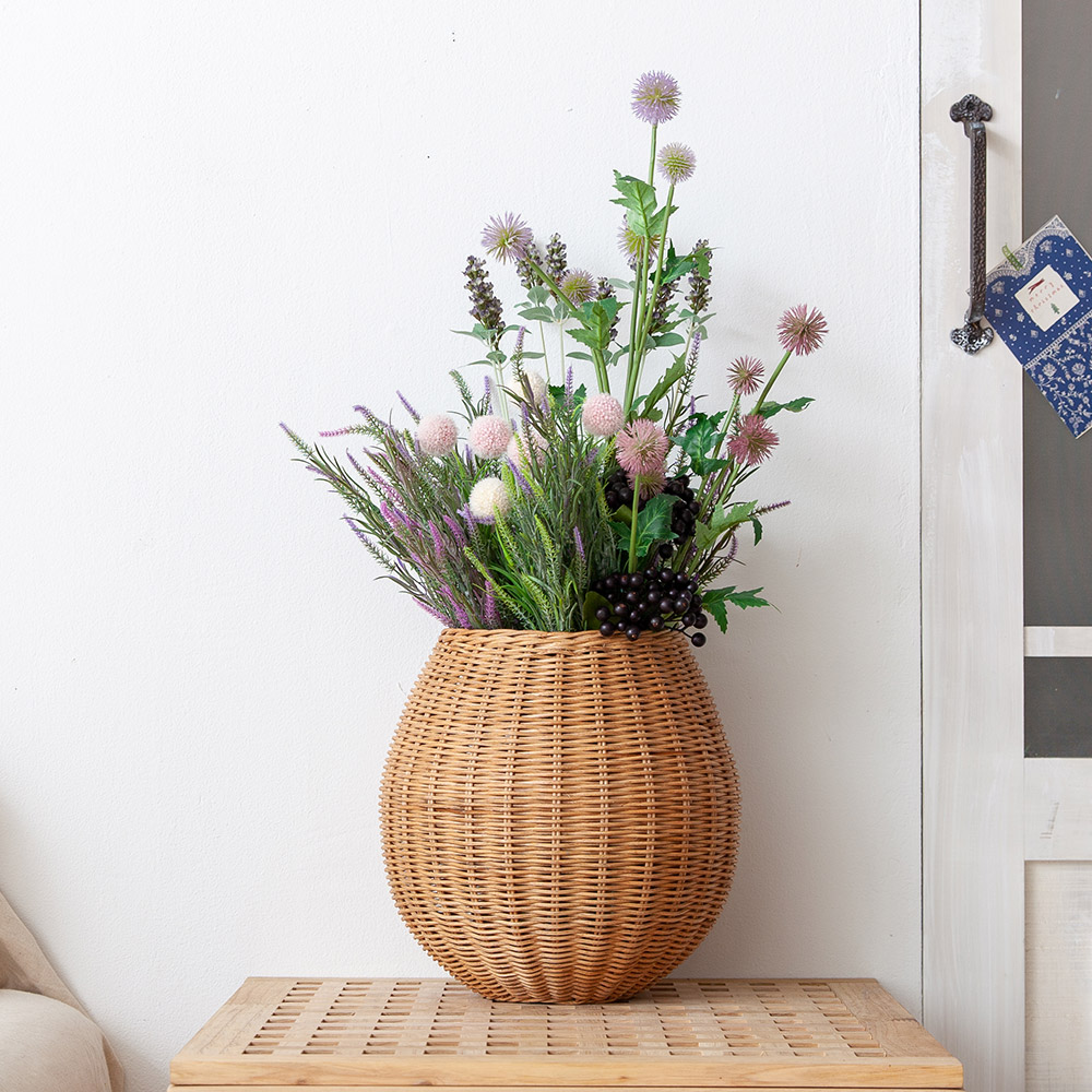 라탄 서양배 수납 장난감바구니 바스켓 정리 라탄트레이 원형 옷 과일 소