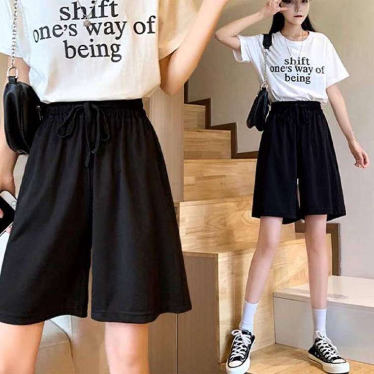 쿨링 여성 5부 반바지 허리 밴딩 아이스 여름반바지 - 상품 이미지