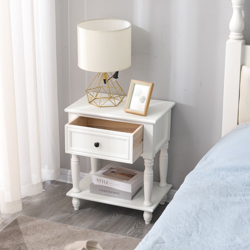 2단 서랍형 협탁 원목 선반 틈새 서랍장 침대 미니 거실 테이블 사이드 수납장 캐비닛 - 상세 이미지 3